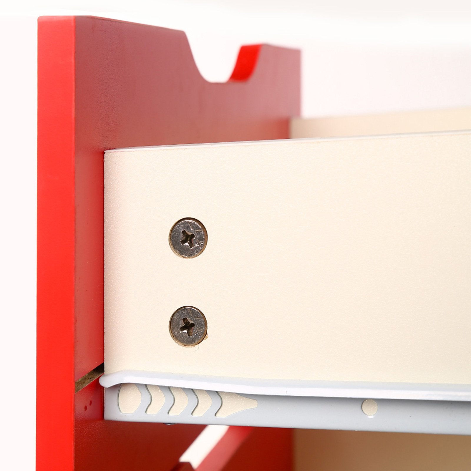 Sarantino Bedside Table Cabinet Storage Chest 2 Drawers Lamp Side Nightstand - Red White - Cosy Abode