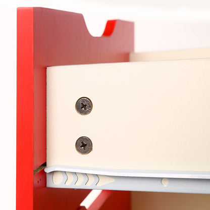 Sarantino Bedside Table Cabinet Storage Chest 2 Drawers Lamp Side Nightstand - Red White - Cosy Abode