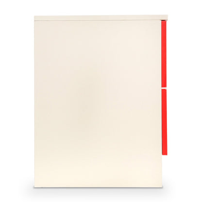 Sarantino Bedside Table Cabinet Storage Chest 2 Drawers Lamp Side Nightstand - Red White - Cosy Abode