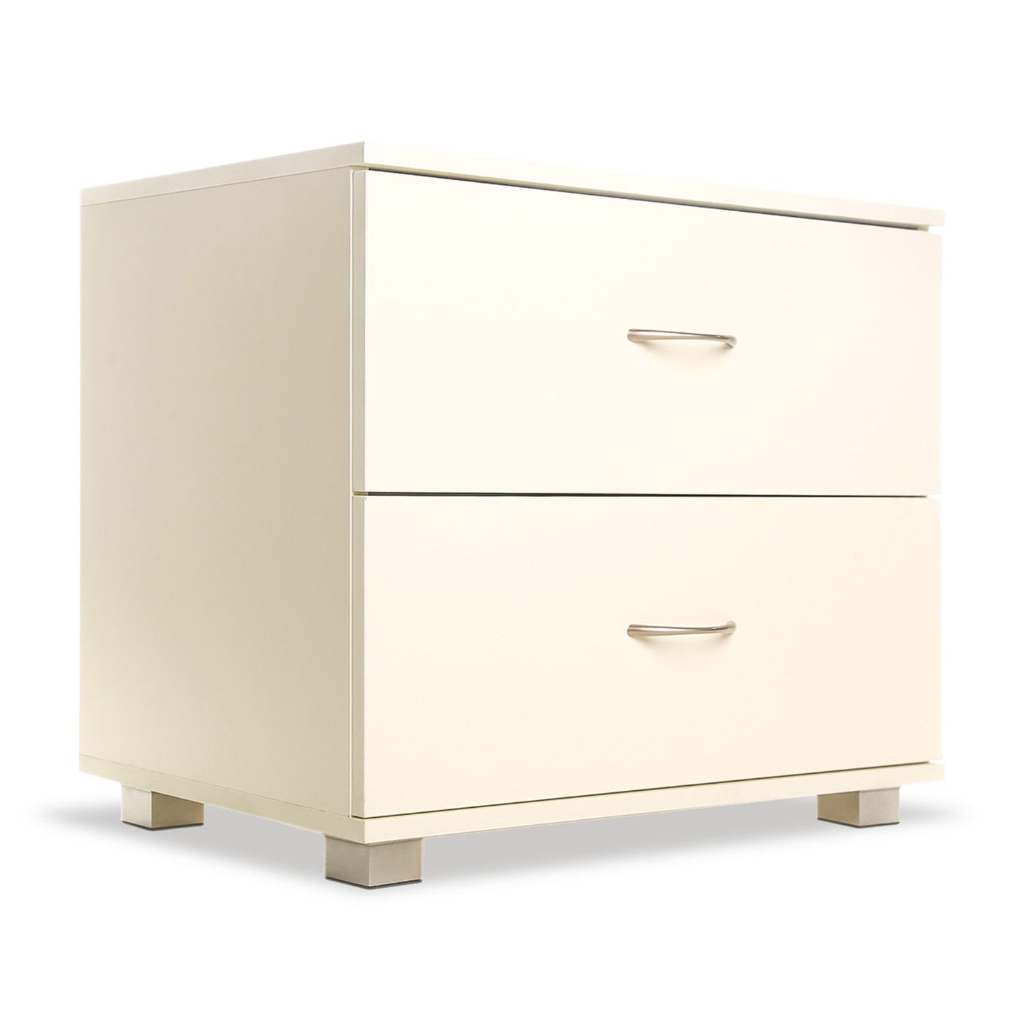 Sarantino Bedside Table Cabinet Storage Chest 2 Drawers Lamp Side Nightstand White - Cosy Abode
