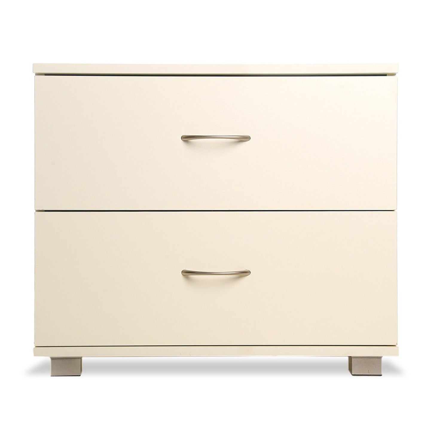 Sarantino Bedside Table Cabinet Storage Chest 2 Drawers Lamp Side Nightstand White - Cosy Abode