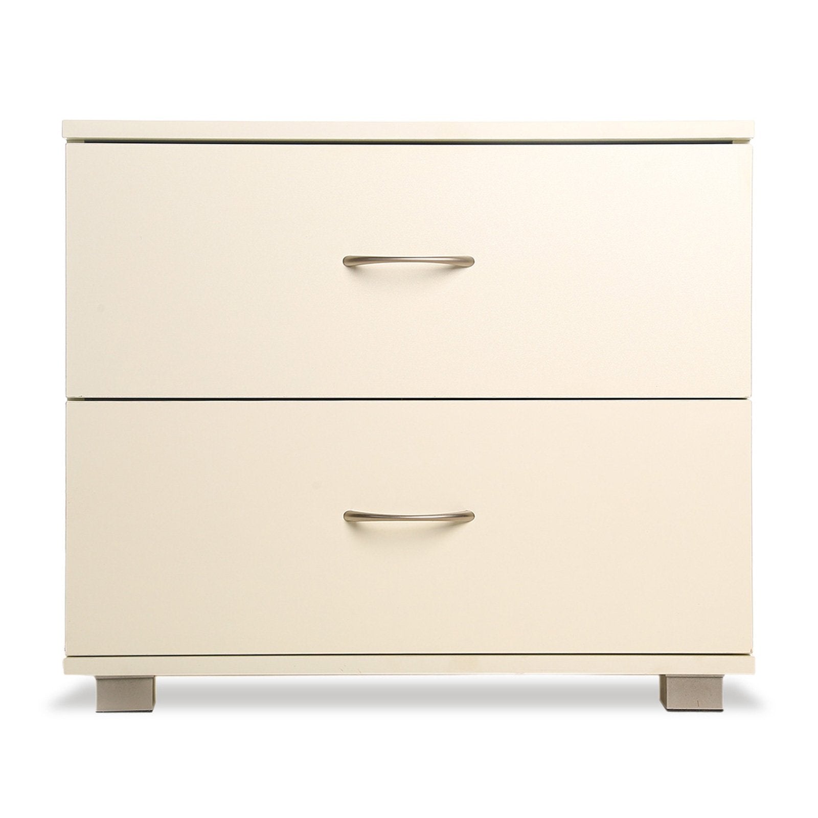 Sarantino Bedside Table Cabinet Storage Chest 2 Drawers Lamp Side Nightstand White - Cosy Abode