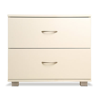 Sarantino Bedside Table Cabinet Storage Chest 2 Drawers Lamp Side Nightstand White - Cosy Abode
