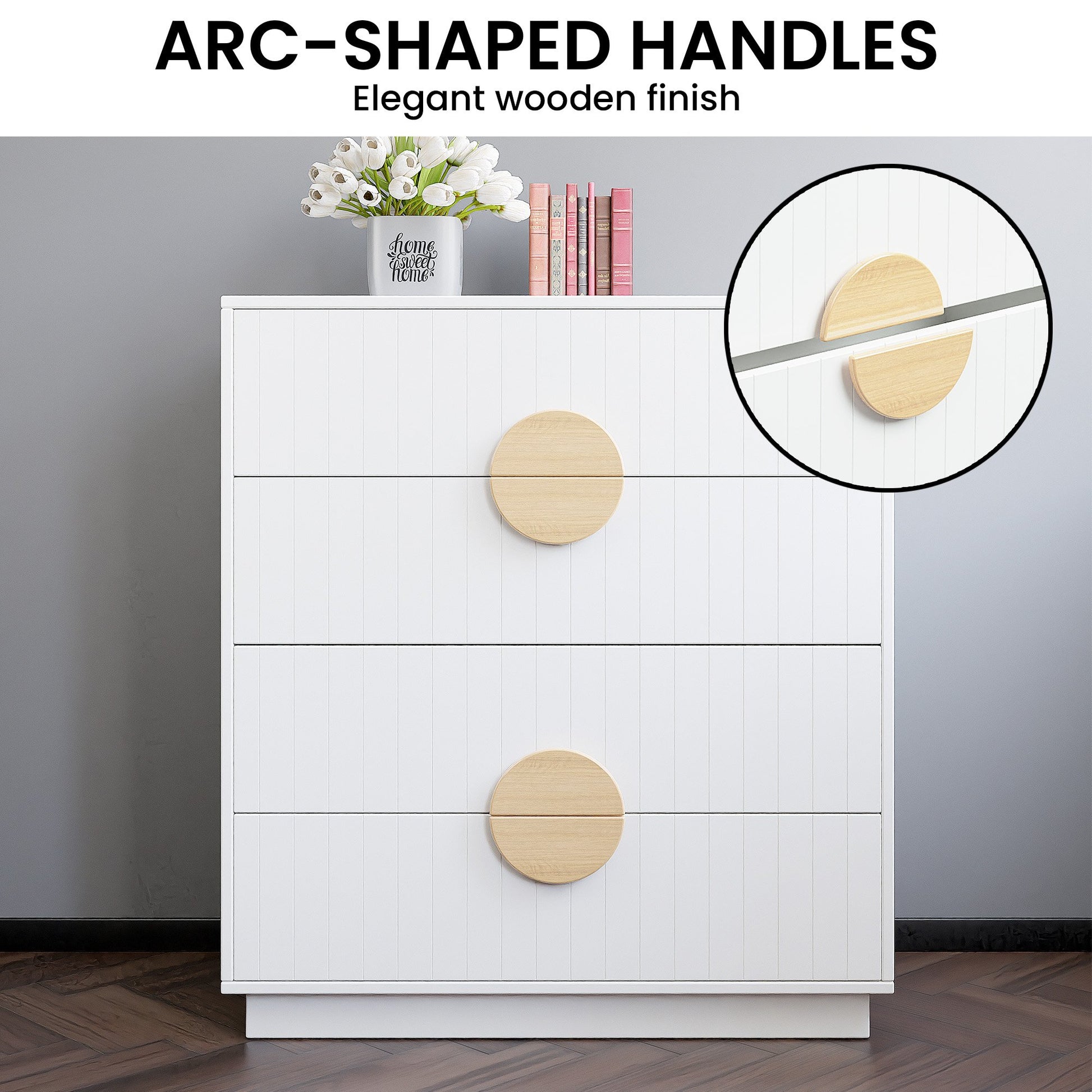 Sarantino Gail Chest Of Drawers Tallboy Dresser In White - Cosy Abode