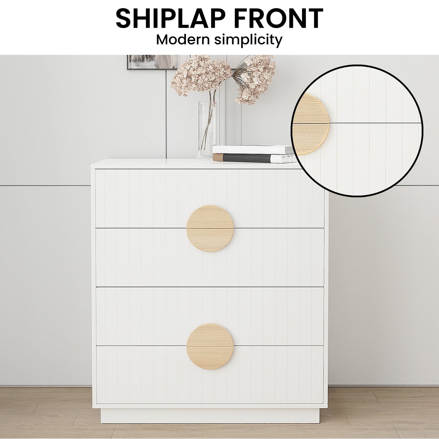 Sarantino Gail Chest Of Drawers Tallboy Dresser In White - Cosy Abode