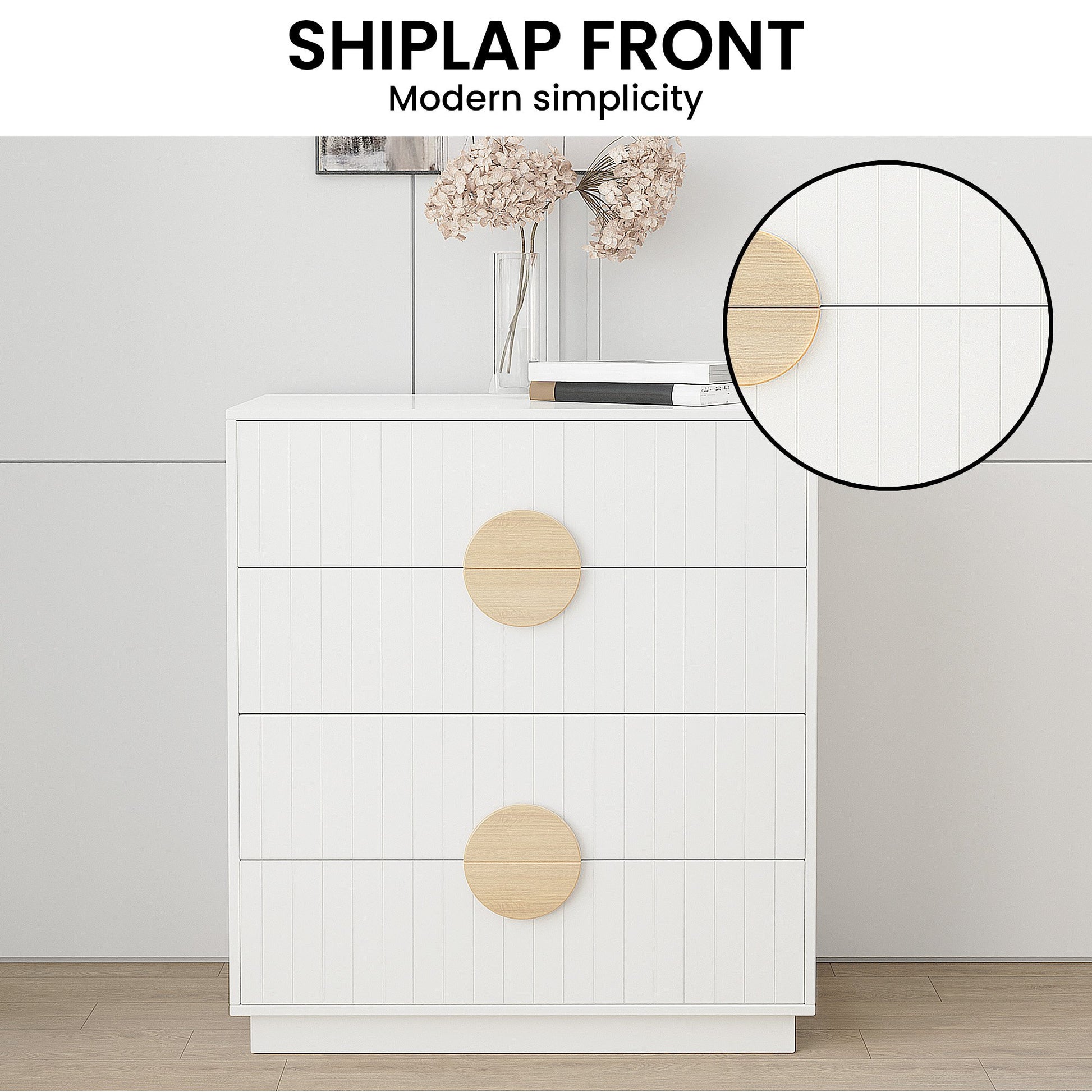 Sarantino Gail Chest Of Drawers Tallboy Dresser In White - Cosy Abode