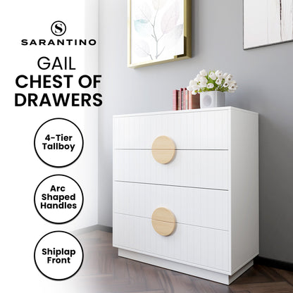 Sarantino Gail Chest Of Drawers Tallboy Dresser In White - Cosy Abode