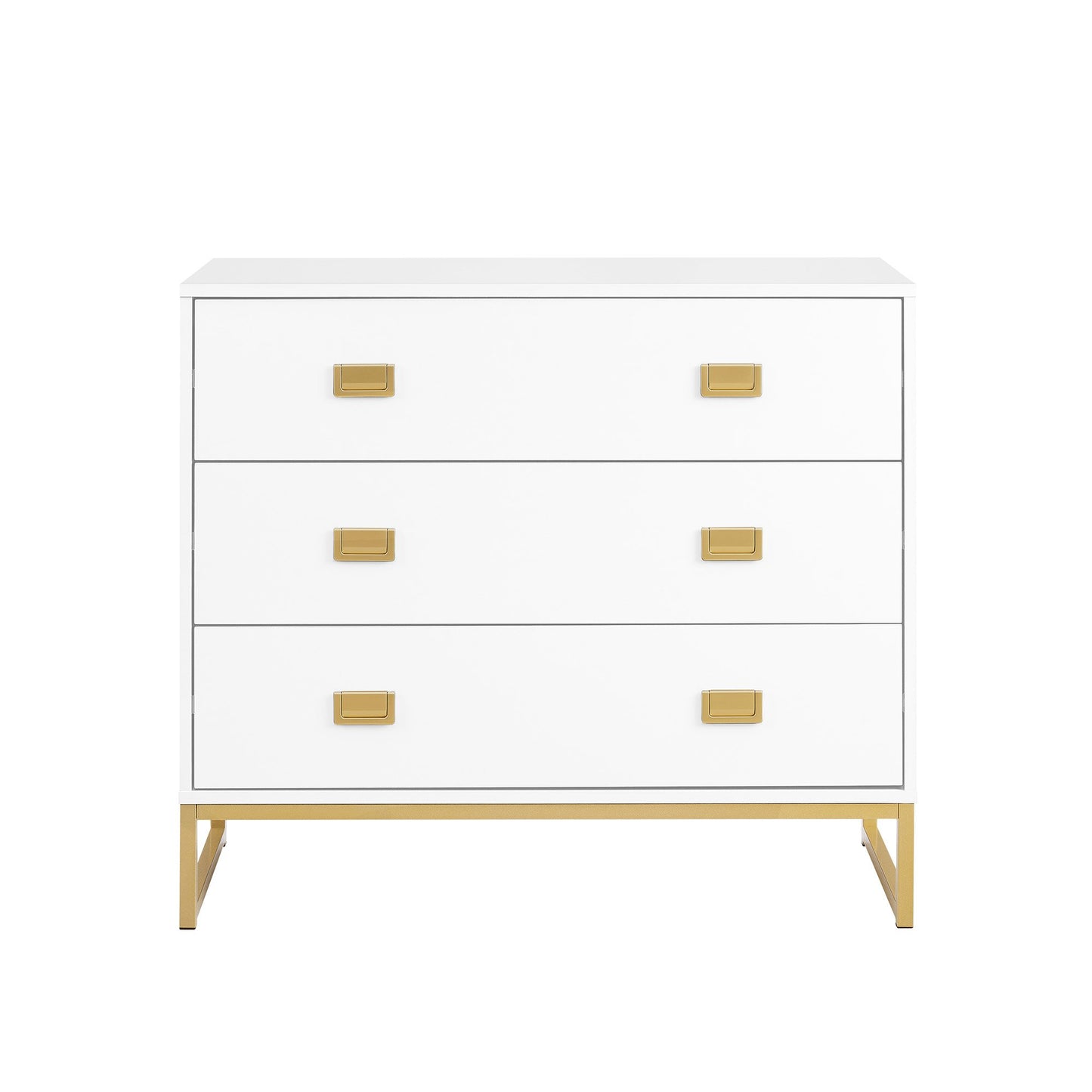 Sarantino Amara Chest Of Drawers Tallboy Dresser - White/gold - Cosy Abode