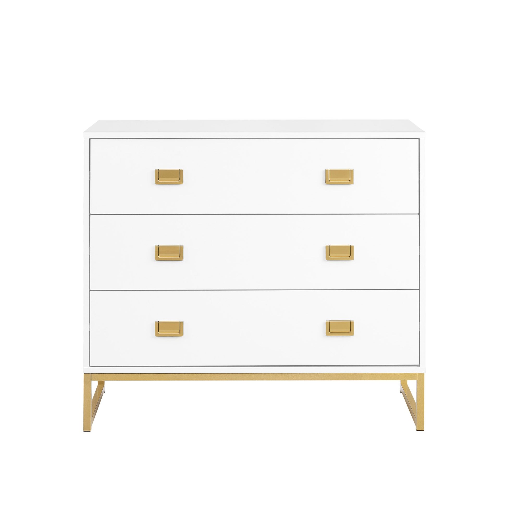 Sarantino Amara Chest Of Drawers Tallboy Dresser - White/gold - Cosy Abode
