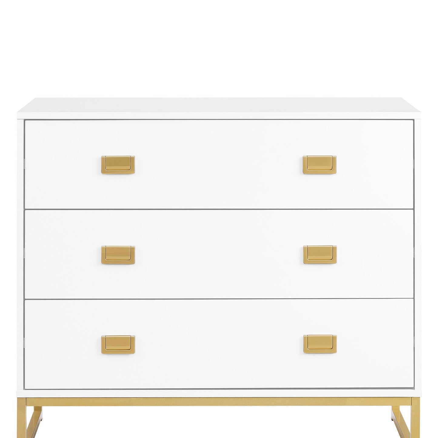 Sarantino Amara Chest Of Drawers Tallboy Dresser - White/gold - Cosy Abode