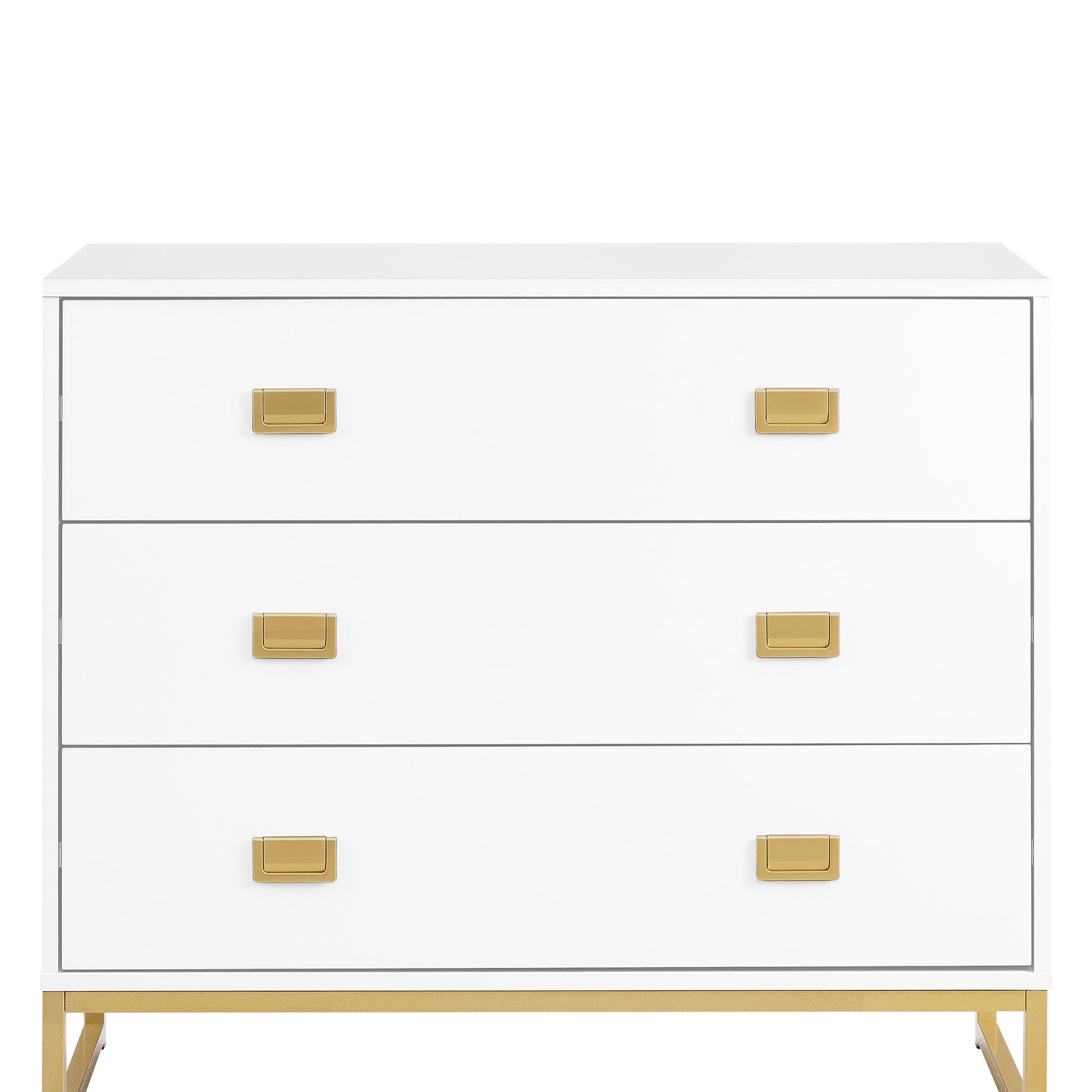 Sarantino Amara Chest Of Drawers Tallboy Dresser - White/gold - Cosy Abode
