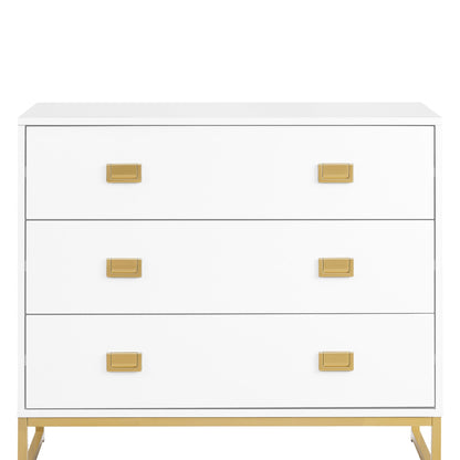 Sarantino Amara Chest Of Drawers Tallboy Dresser - White/gold - Cosy Abode