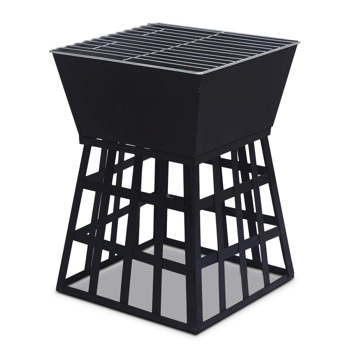 Wallaroo Outdoor Fire Pit for BBQ, Grilling, Cooking, Camping- Portable Brazier with Reversible Stand for Backyard - Cosy Abode