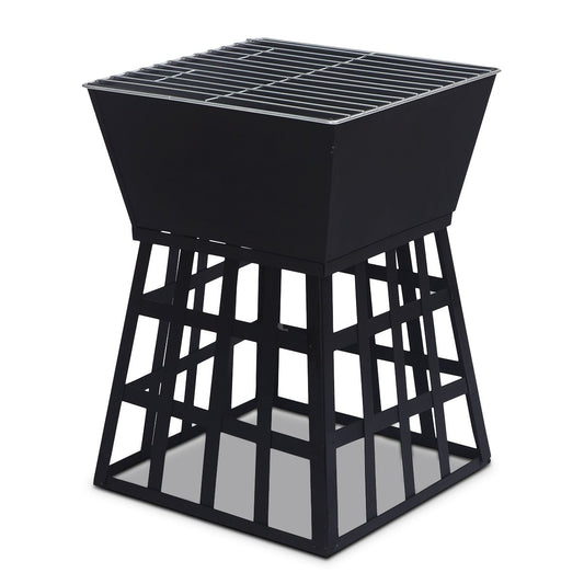 Wallaroo Outdoor Fire Pit for BBQ, Grilling, Cooking, Camping- Portable Brazier with Reversible Stand for Backyard - Cosy Abode