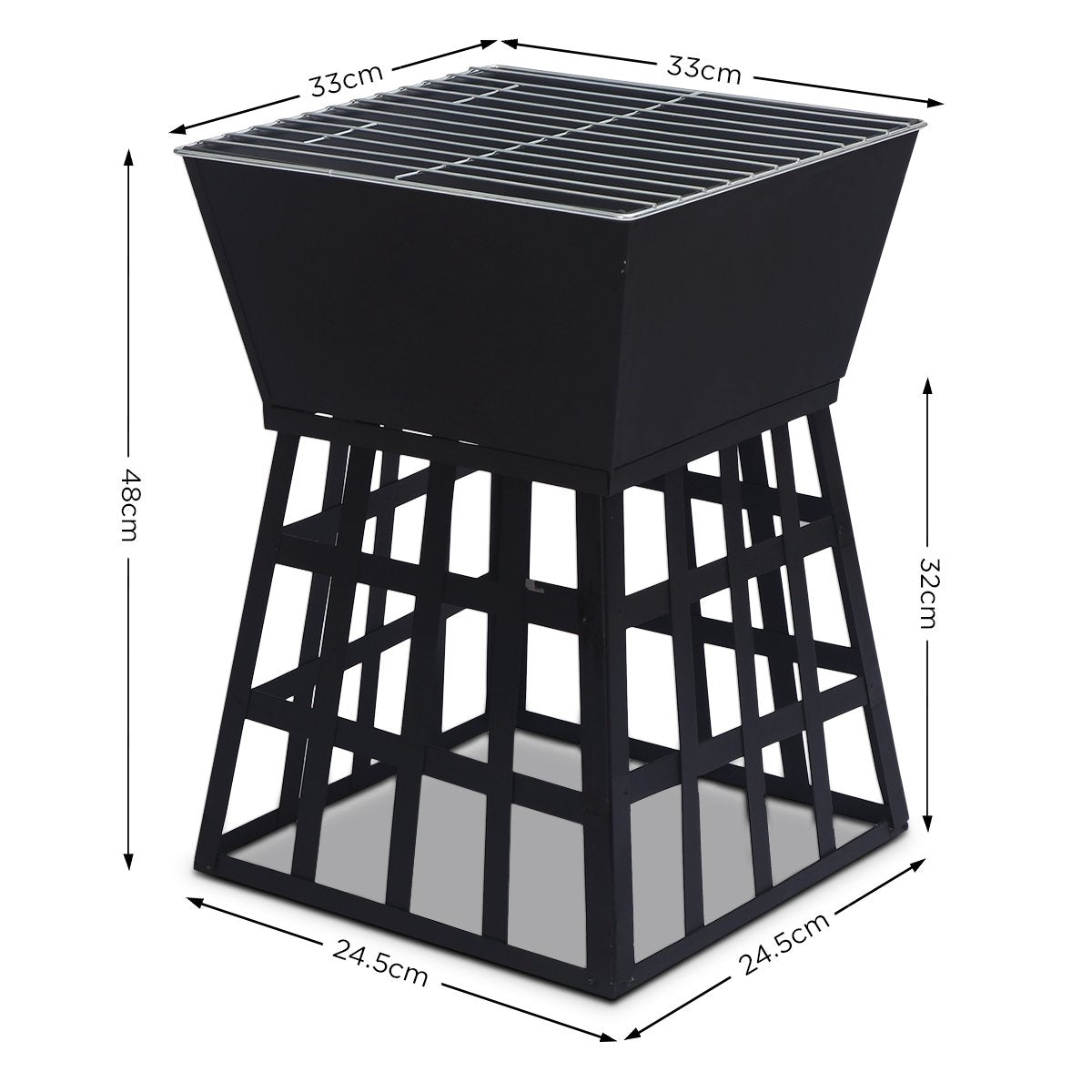Wallaroo Outdoor Fire Pit for BBQ, Grilling, Cooking, Camping- Portable Brazier with Reversible Stand for Backyard - Cosy Abode