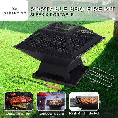 Wallaroo Portable Outdoor Fire Pit for BBQ, Grilling, Cooking, Camping - Cosy Abode