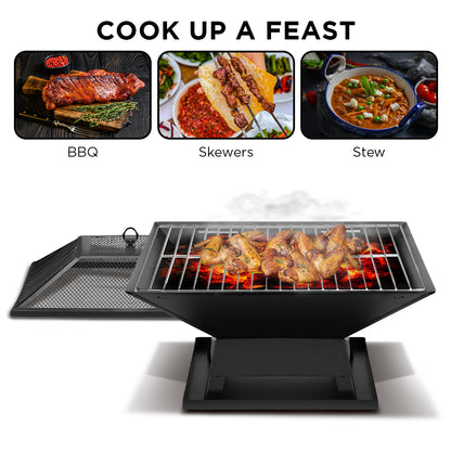 Wallaroo Portable Outdoor Fire Pit for BBQ, Grilling, Cooking, Camping - Cosy Abode