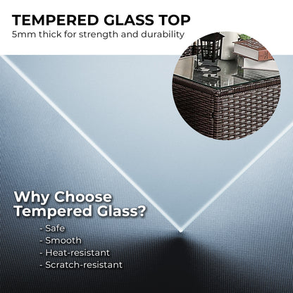 Sarantino 5pc Modular Outdoor Lounge Set PE Rattan - Brown - Cosy Abode