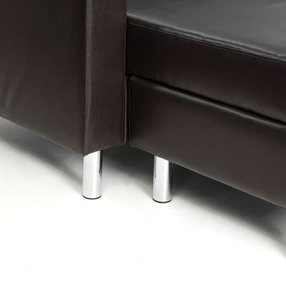 Sarantino Corner Sofa Lounge Couch Modular Furniture Chair Home Faux Leather Chaise Brown - Cosy Abode