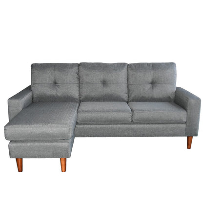 Sarantino Linen Corner Sofa Lounge Couch Modular Furniture L Chair Home Chaise Grey - Cosy Abode