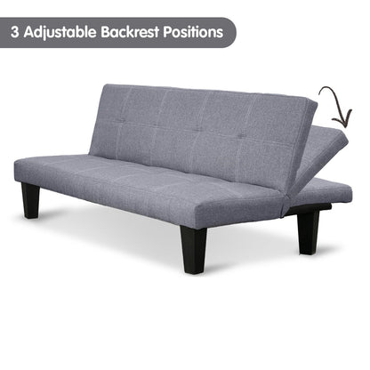 Sarantino Sofa Bed Lounge Couch Futon Furniture Seat Adjustable Suite Dark Grey - Cosy Abode