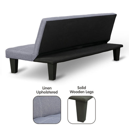 Sarantino Sofa Bed Lounge Couch Futon Furniture Seat Adjustable Suite Dark Grey - Cosy Abode