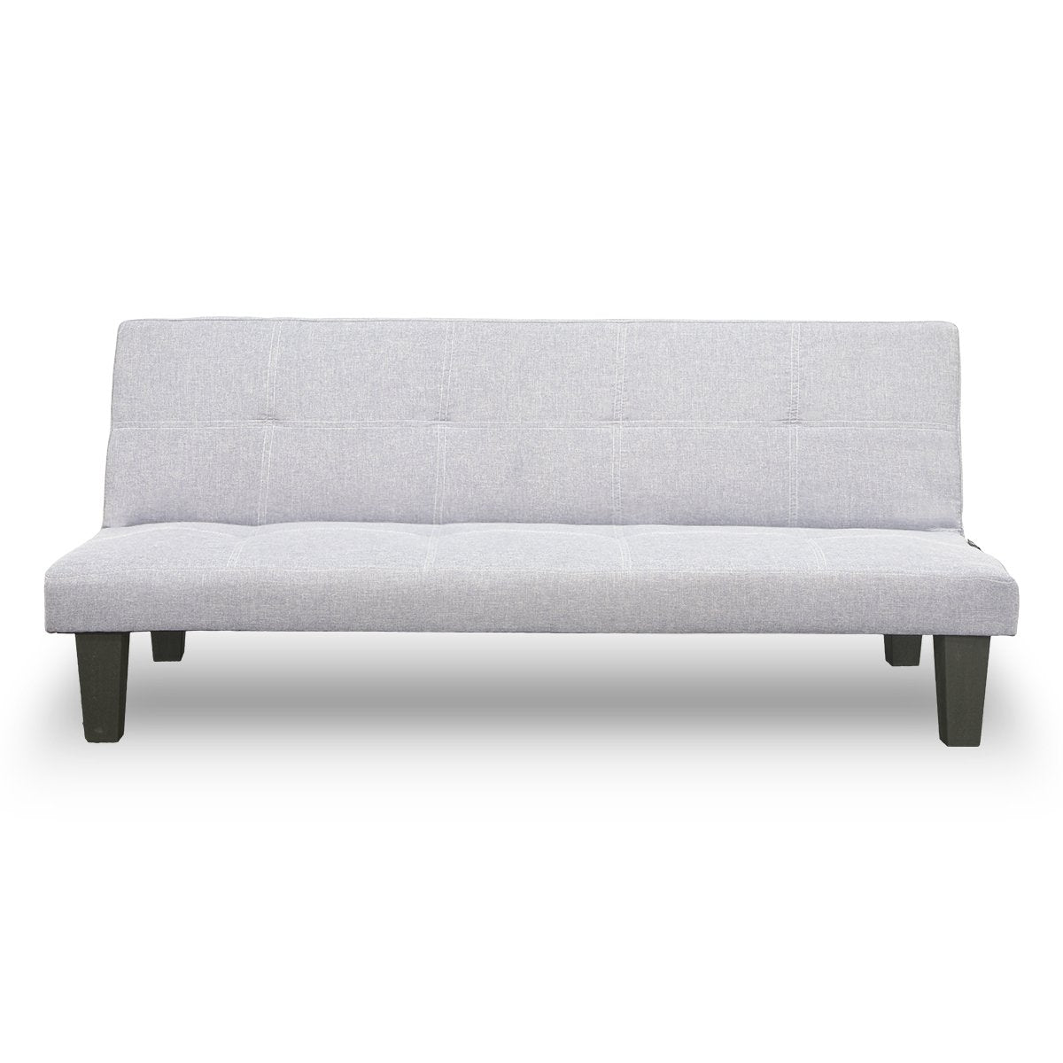 Sarantino Linen Sofa Bed Lounge Couch Futon Furniture Seat Adjustable Suite Wood 2 Seater Light Grey - Cosy Abode