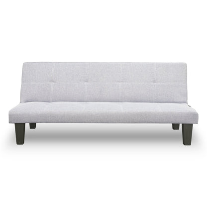 Sarantino Linen Sofa Bed Lounge Couch Futon Furniture Seat Adjustable Suite Wood 2 Seater Light Grey - Cosy Abode