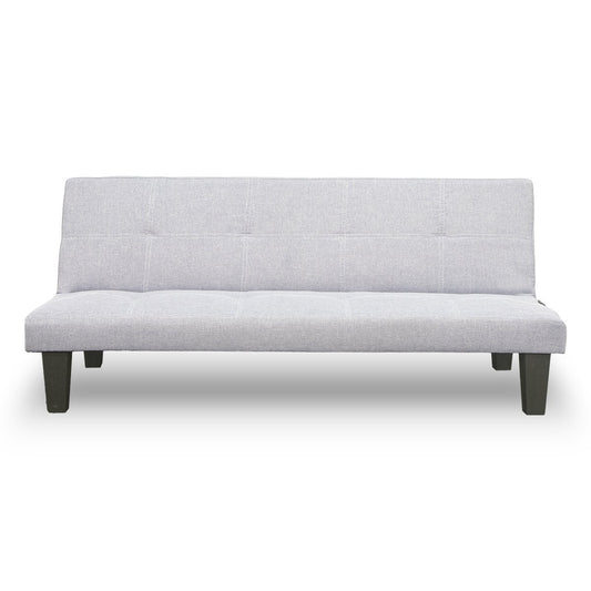 Sarantino Linen Sofa Bed Lounge Couch Futon Furniture Seat Adjustable Suite Wood 2 Seater Light Grey - Cosy Abode