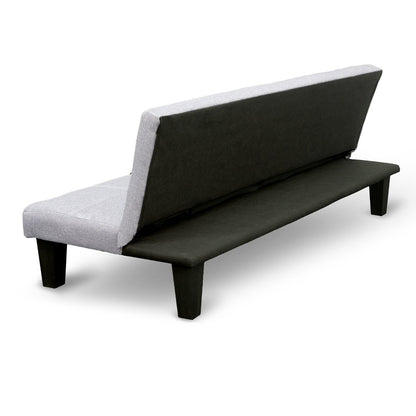Sarantino Linen Sofa Bed Lounge Couch Futon Furniture Seat Adjustable Suite Wood 2 Seater Light Grey - Cosy Abode