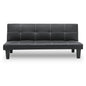 Sarantino 2 Seater Modular Faux Leather Fabric Sofa Bed Couch - Black - Cosy Abode