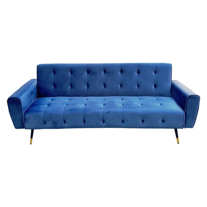 Sarantino Ava 3-seater Tufted Velvet Sofa Bed By Sarantino - Blue - Cosy Abode