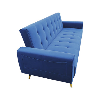 Sarantino Ava 3-seater Tufted Velvet Sofa Bed By Sarantino - Blue - Cosy Abode