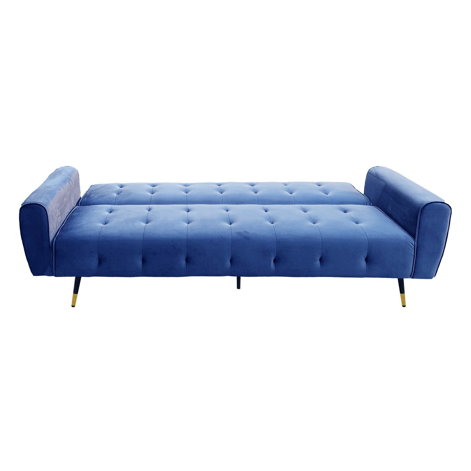 Sarantino Ava 3-seater Tufted Velvet Sofa Bed By Sarantino - Blue - Cosy Abode