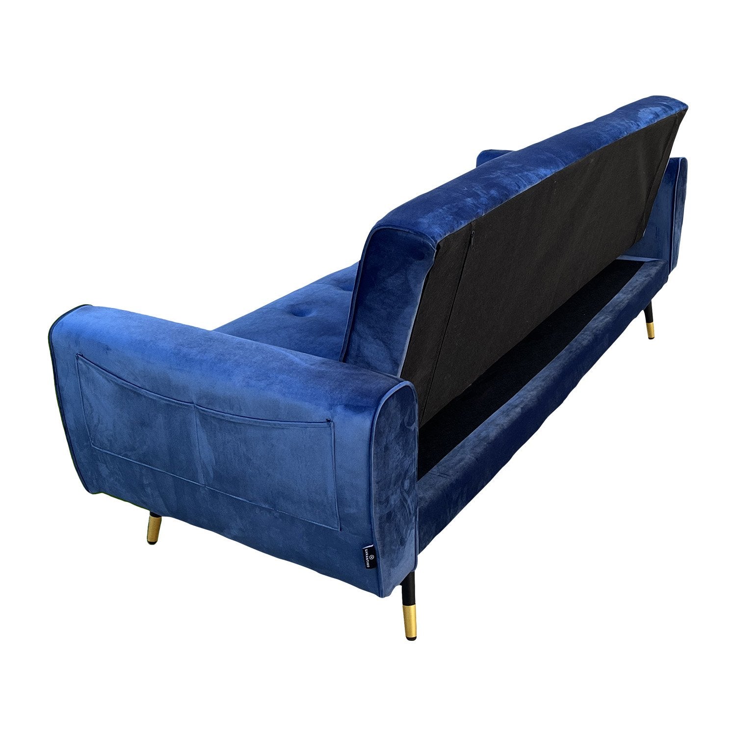 Sarantino Ava 3-seater Tufted Velvet Sofa Bed By Sarantino - Blue - Cosy Abode