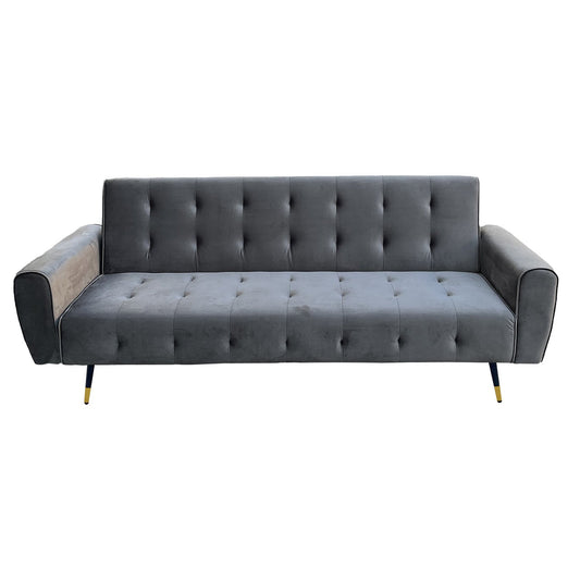 Sarantino Ava 3-seater Tufted Velvet Sofa Bed By Sarantino - Dark Grey - Cosy Abode