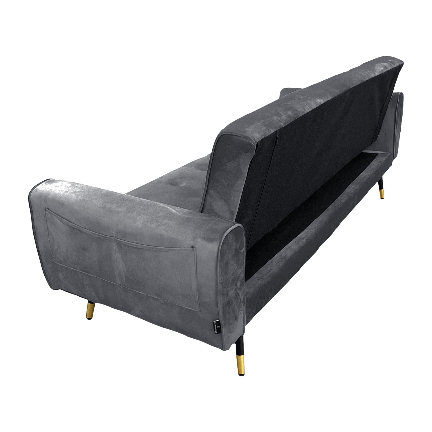 Sarantino Ava 3-seater Tufted Velvet Sofa Bed By Sarantino - Dark Grey - Cosy Abode