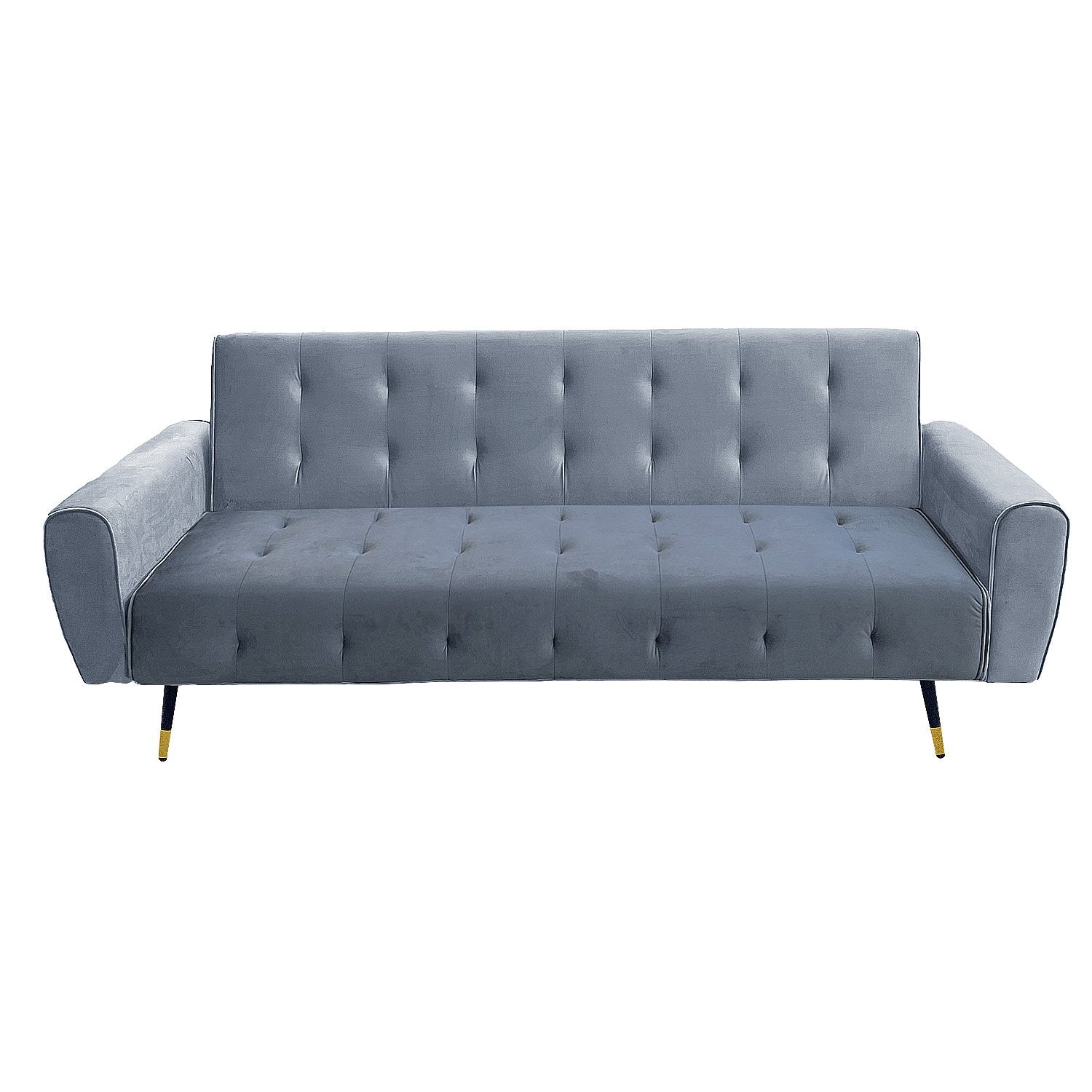 Sarantino Ava 3-seater Tufted Velvet Sofa Bed By Sarantino - Light Grey - Cosy Abode