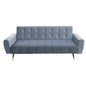 Sarantino Ava 3-seater Tufted Velvet Sofa Bed By Sarantino - Light Grey - Cosy Abode