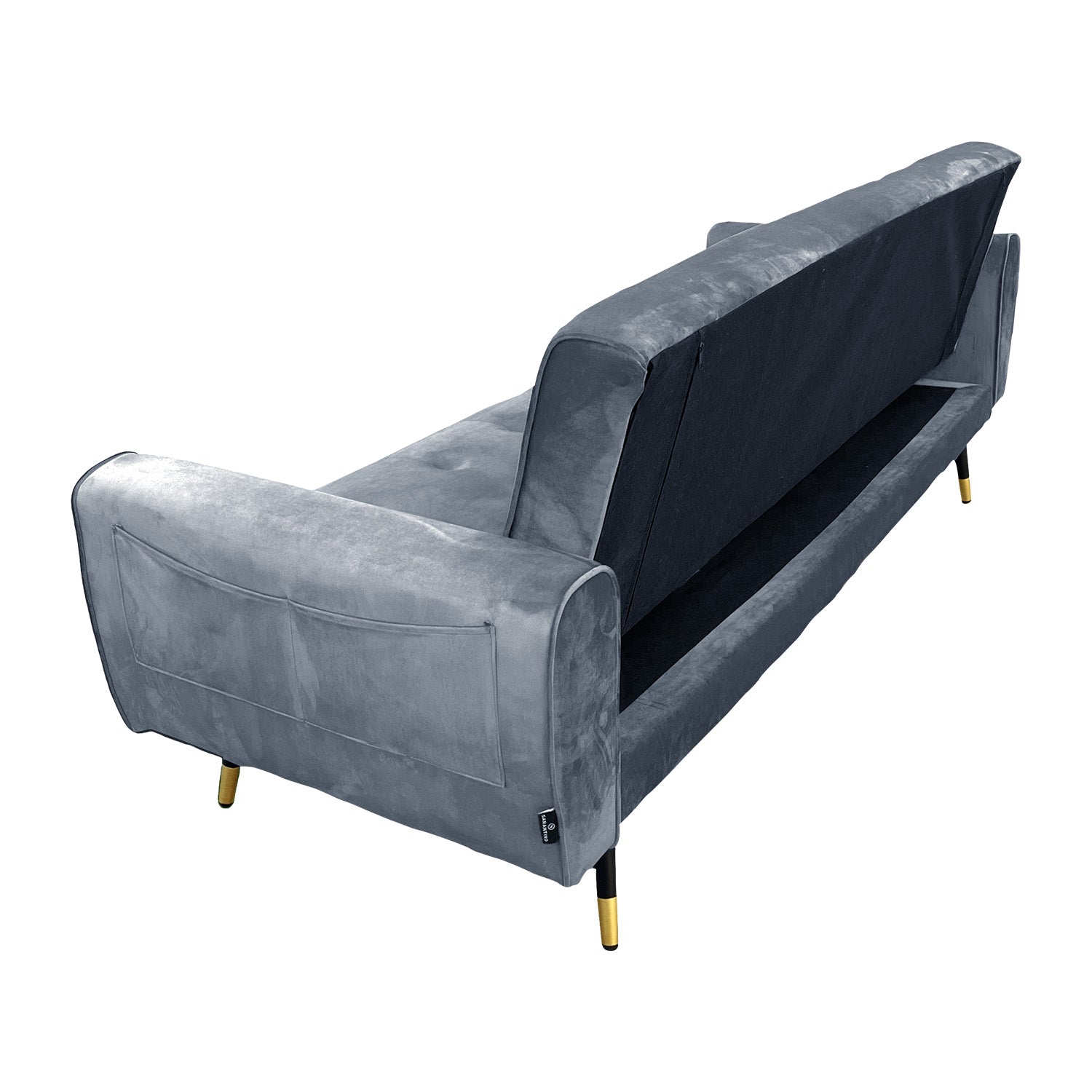 Sarantino Ava 3-seater Tufted Velvet Sofa Bed By Sarantino - Light Grey - Cosy Abode
