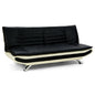 Sarantino Bronx Sofa Bed Faux Leather Lounge Couch Futon Furniture Adjustable Suite Black - Cosy Abode