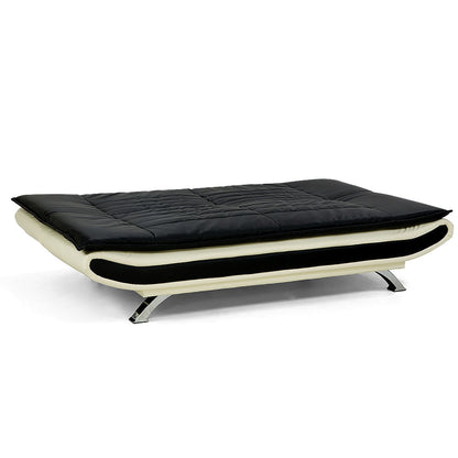 Sarantino Bronx Sofa Bed Faux Leather Lounge Couch Futon Furniture Adjustable Suite Black - Cosy Abode