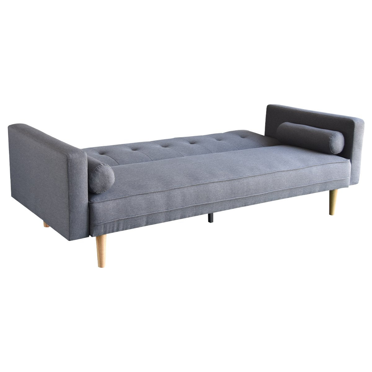 Sarantino Madison Sofa Bed Lounge Couch Futon Furniture Home Dark Grey Linen Suite - Cosy Abode