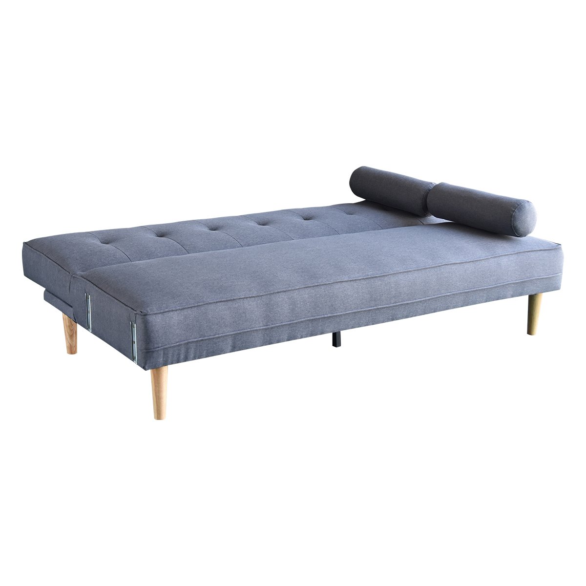 Sarantino Madison Sofa Bed Lounge Couch Futon Furniture Home Dark Grey Linen Suite - Cosy Abode