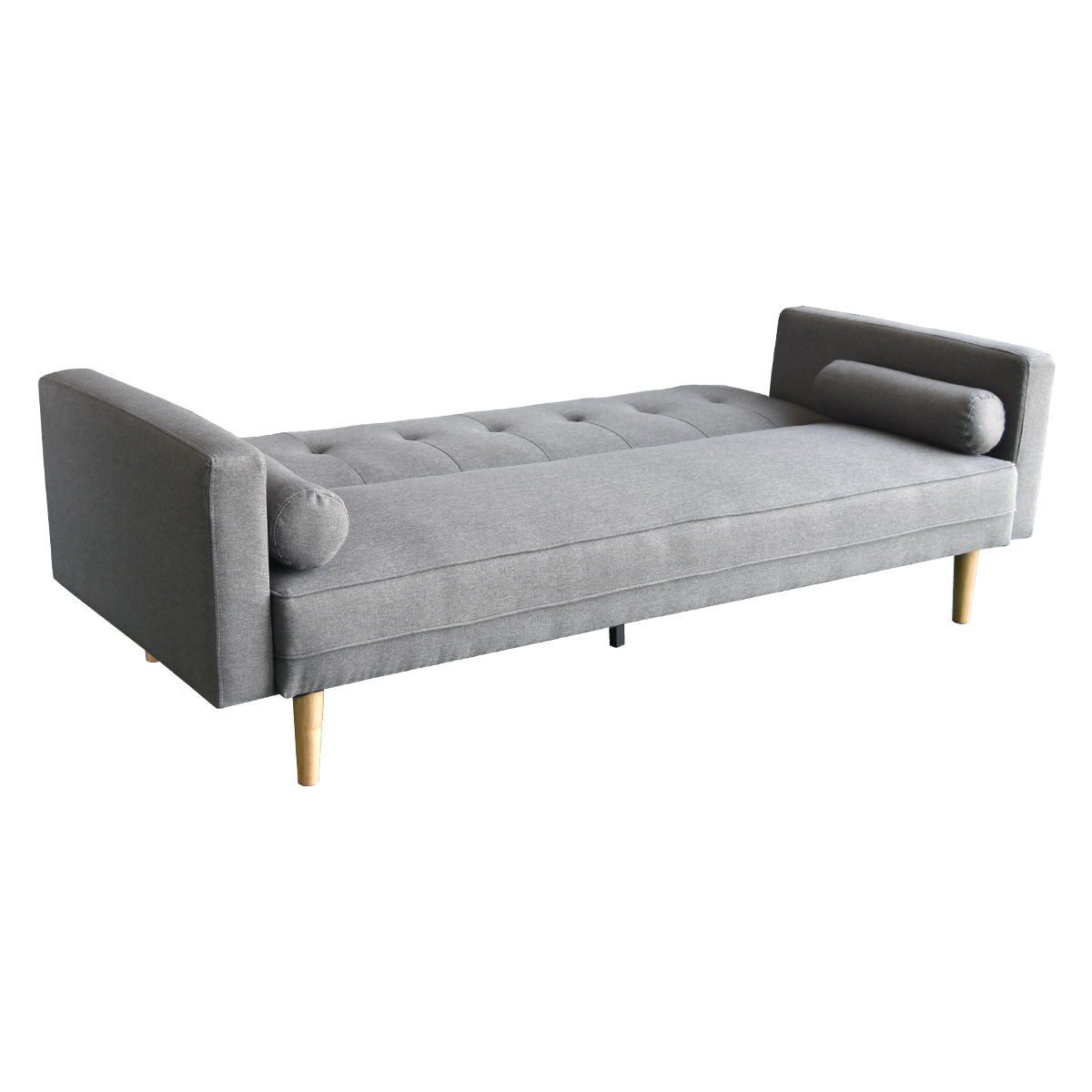 Sarantino Madison Sofa Bed Lounge Couch Futon Furniture Home Light Grey Linen Suite - Cosy Abode