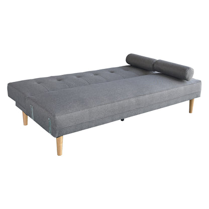 Sarantino Madison Sofa Bed Lounge Couch Futon Furniture Home Light Grey Linen Suite - Cosy Abode
