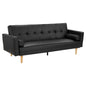 Sarantino Madison Faux Leather Sofa Bed Lounge Couch Futon Furniture Home Suite - Black - Cosy Abode