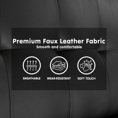 Sarantino Madison Faux Leather Sofa Bed Lounge Couch Futon Furniture Home Suite - Black - Cosy Abode