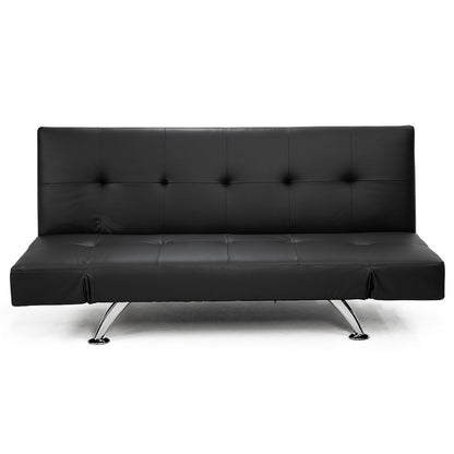 Sarantino Brooklyn Sofa Bed Faux Leather Lounge Couch Futon Furniture Adjustable Suite Bk - Cosy Abode