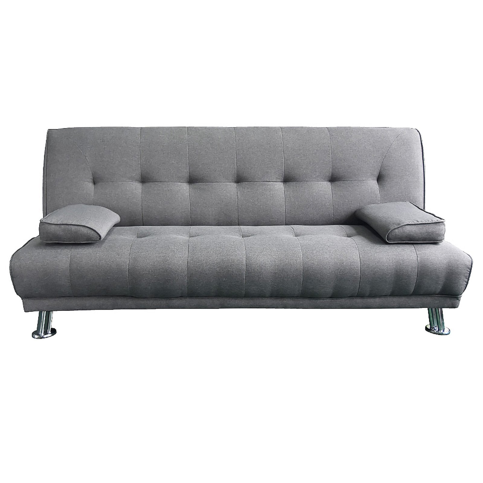 Sarantino Manhattan Sofa Bed Lounge Couch Futon Furniture Home Light Grey Linen Suite - Cosy Abode